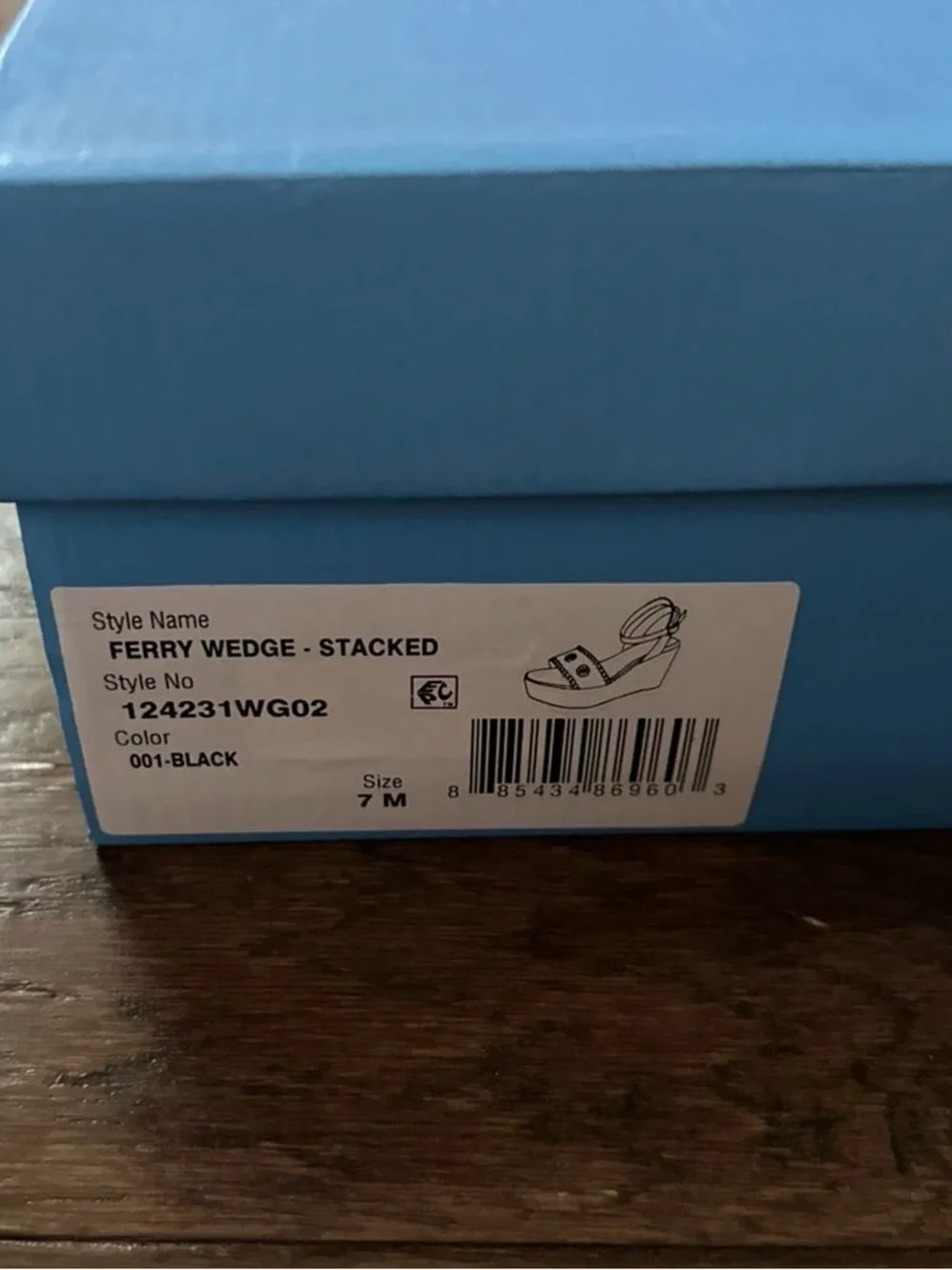 Jack Rogers Ferry Stacked Platform Wedge Sandal Black size 7 Brand New